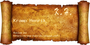 Kramp Henrik névjegykártya